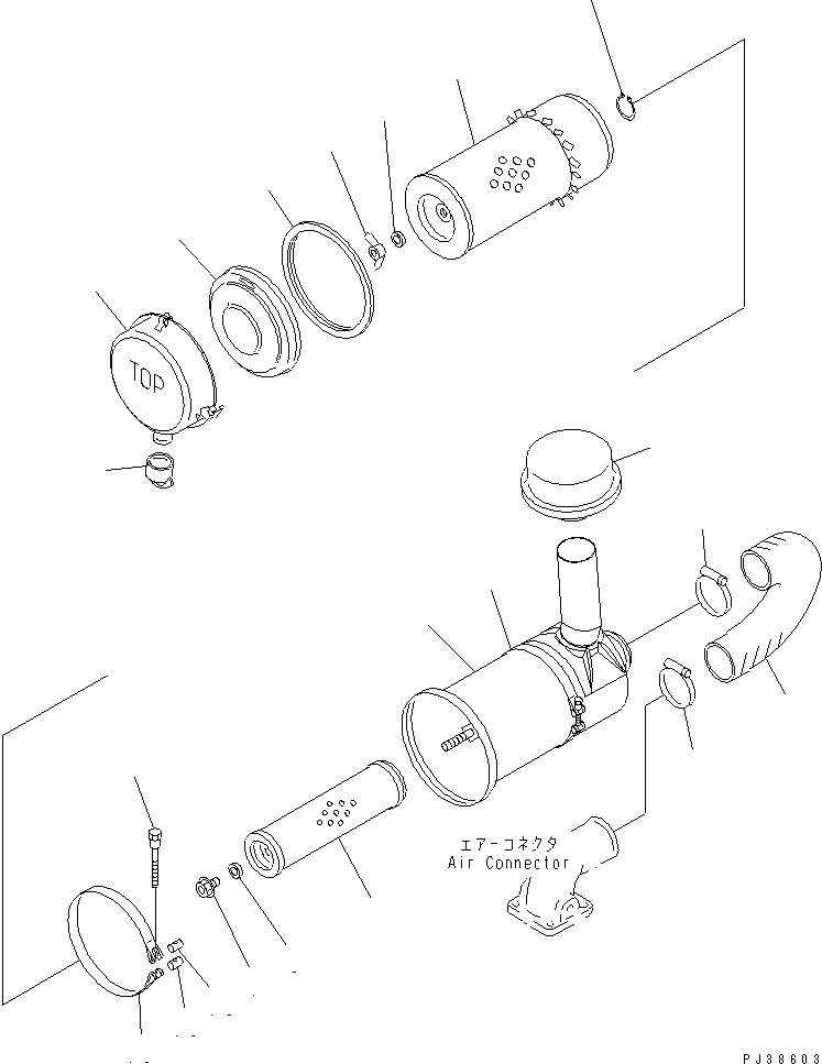 Engines Komatsu / 6D95L-1AD S/N 96999-UP(6d95l-8c) / AIR CLEANER (AIR CONNECTOR ELBOW TYPE)(030160 : A1410-A0A7)