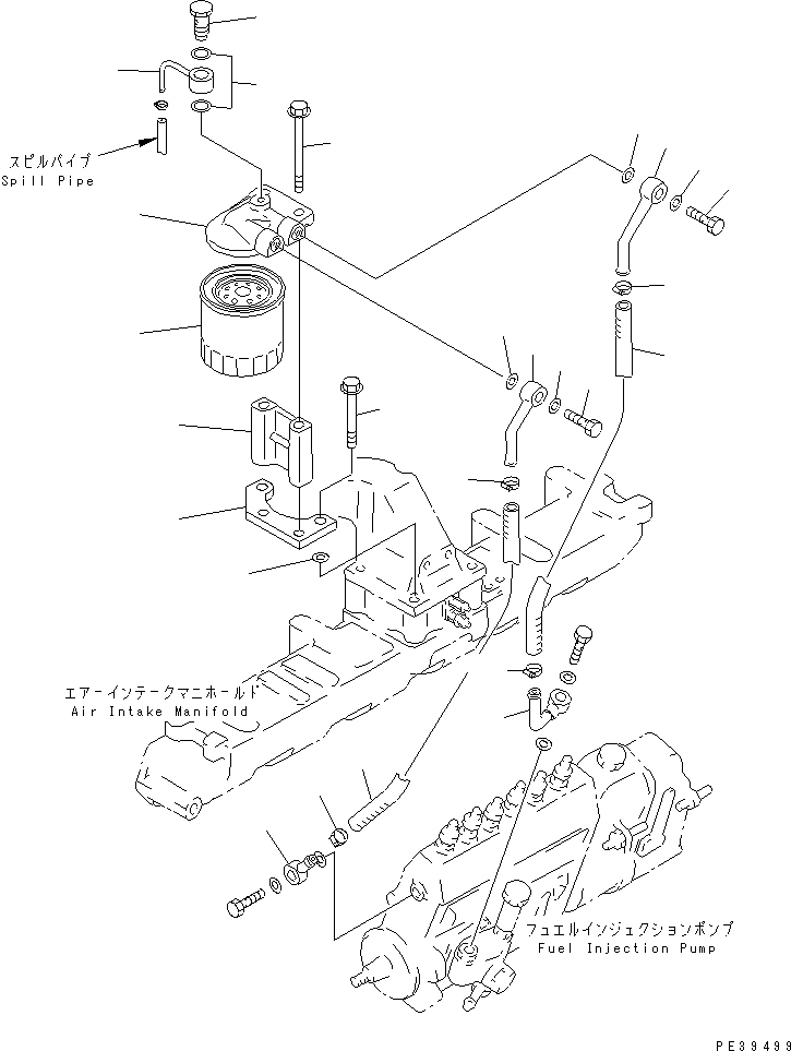 Engines Komatsu / 6D95L-1AD S/N 96999-UP(6d95l-8c) / FUEL FILTER (HIGH ALTITUDE SPEC.)(030710 : A4110-A0A7)