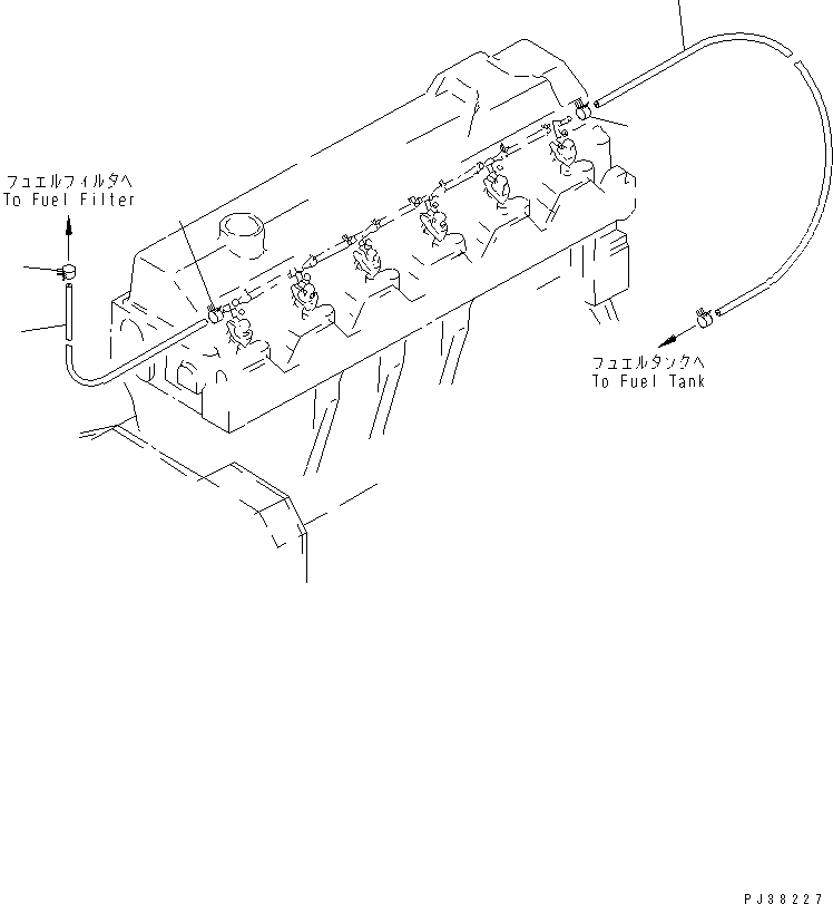 Engines Komatsu / 6D95L-1AD S/N 96999-UP(6d95l-8c) / FUEL RETURN (FOR 15A ALTERNATOR)(030760 : A4230-A0A1)
