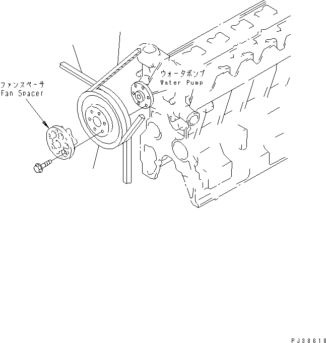 Engines Komatsu / 6D95L-1AD S/N 96999-UP(6d95l-8c) / WATER PUMP PULLEY (NON HARDENING PULLEY) (FOR 25A ALTERNATOR)(030860 : A5020-A0A9)