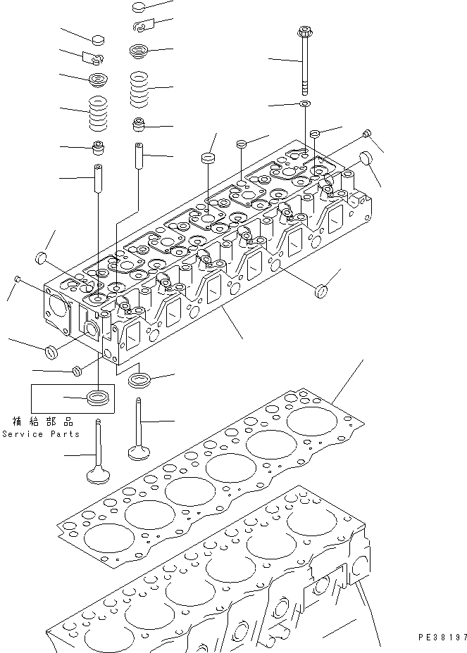 Komatsu parts book diagram for 6D95L-1AC-S S/N 96999-UP: CYLINDER HEAD