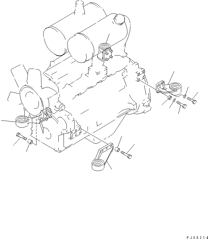 Komatsu parts book diagram for 6D95L-1AC-S S/N 96999-UP: ENGINE MOUNTING