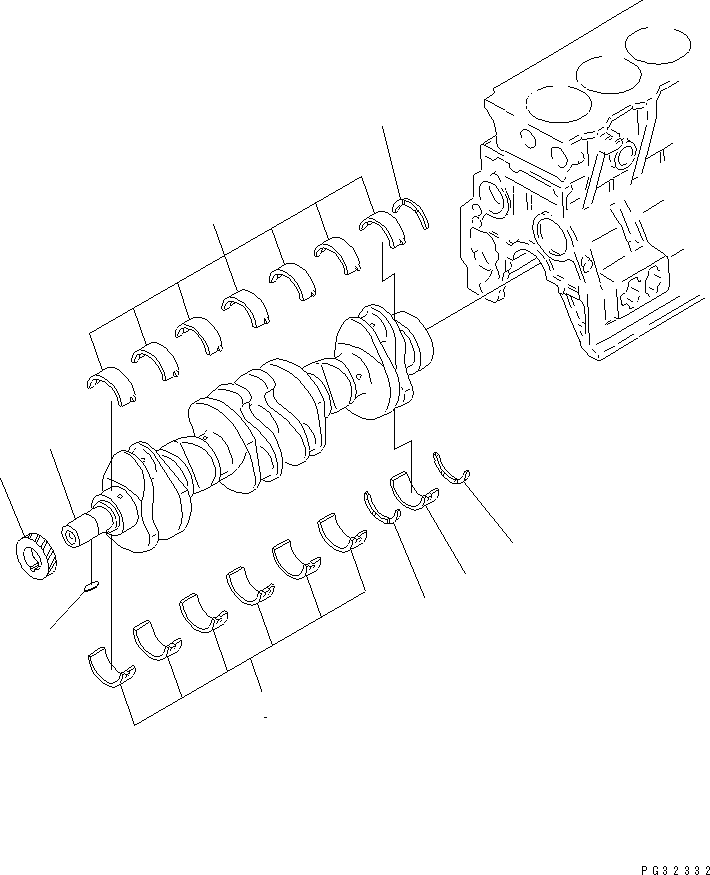 Komatsu parts book diagram for 6D95L-1AC-S S/N 96999-UP: CRANKSHAFT