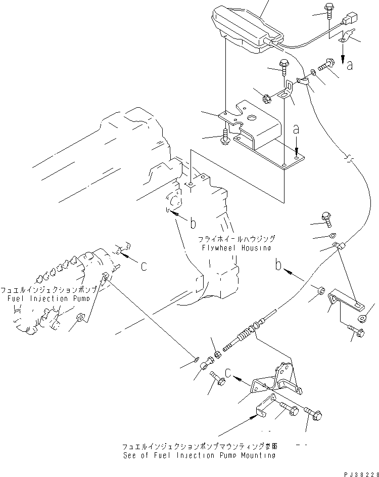 Komatsu parts book diagram for 6D95L-1AC-S S/N 96999-UP: STOP MOTOR