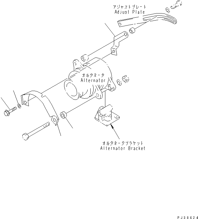 Komatsu parts book diagram for 6D95L-1AC-S S/N 96999-UP: SAFETY GUARD (FOR 25A ALTERNATOR)