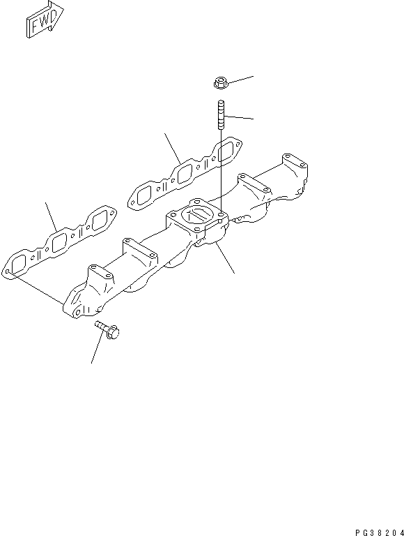 Engines Komatsu / 6D95L-1AC-TM S/N 96999-UP(6d95l-br) / EXHAUST MANIFOLD(030080 : A1510-A0A2)