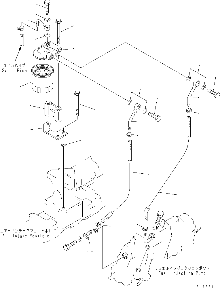 Engines Komatsu / 6D95L-1AC-TM S/N 96999-UP(6d95l-br) / FUEL FILTER (FOR 13A ? 25A ALTERNATOR)(030350 : A4110-A0A6)