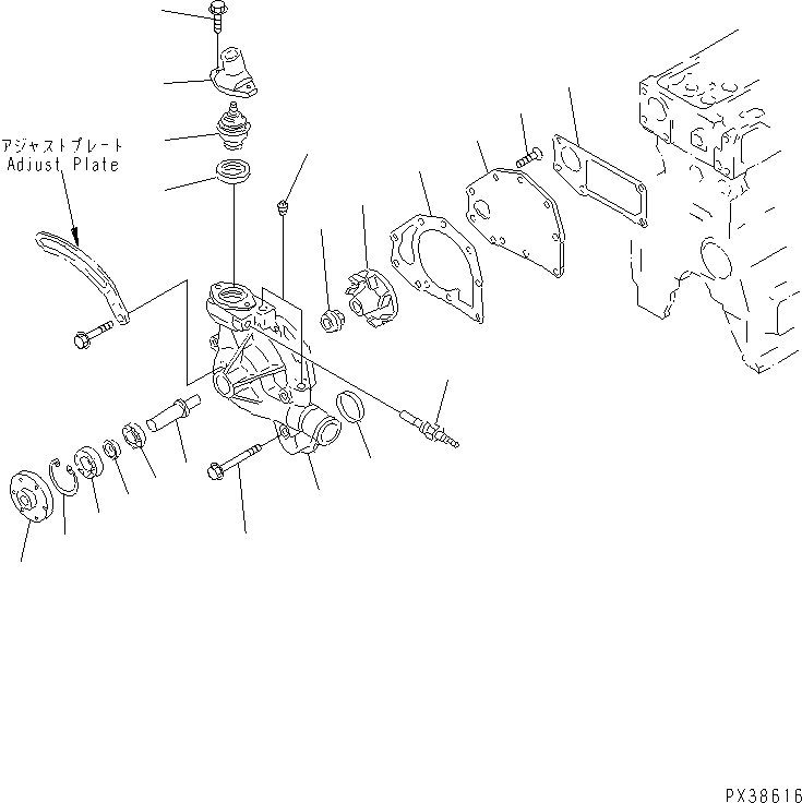 Engines Komatsu / 6D95L-1AC-TM S/N 96999-UP(6d95l-br) / WATER PUMP (FOR REVERSIBLE FAN)(030420 : A5010-A0A7)