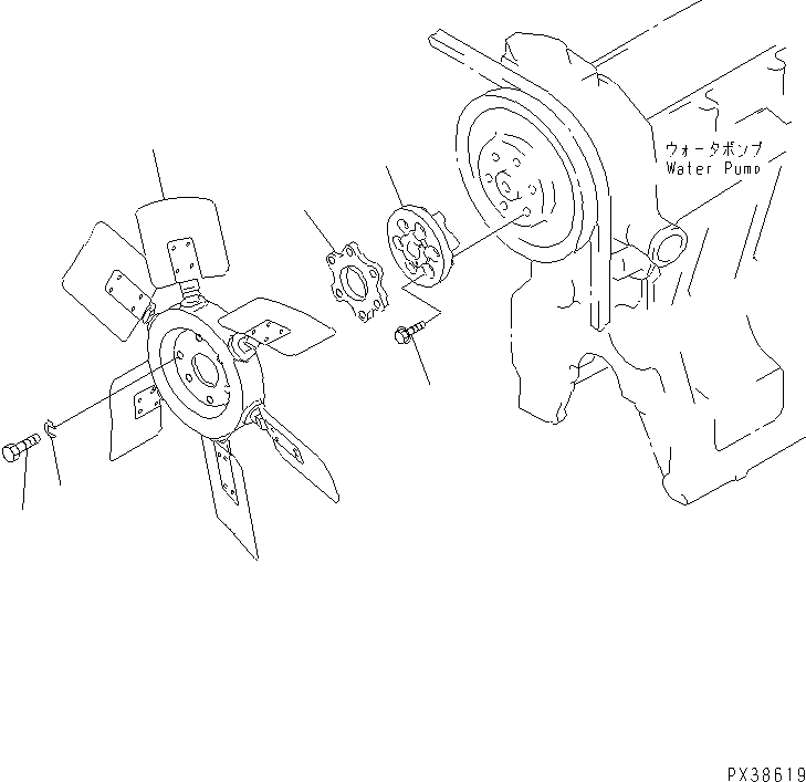 Engines Komatsu / 6D95L-1AC-TM S/N 96999-UP(6d95l-br) / COOLING FAN (REVERSIBLE FAN TYPE)(030450 : A5030-A0A5)
