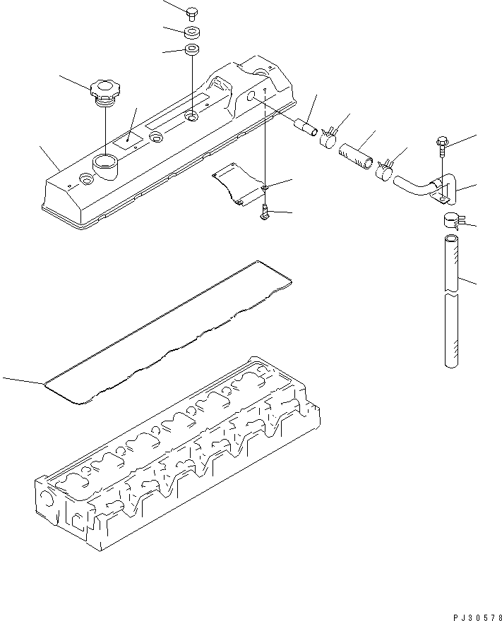 Engines Komatsu / 6D95L-1L S/N 10001-UP(6d95l-ec) / CYLINDER HEAD COVER (HIGE ALTITUDE SPEC.)(030050 : 0116)