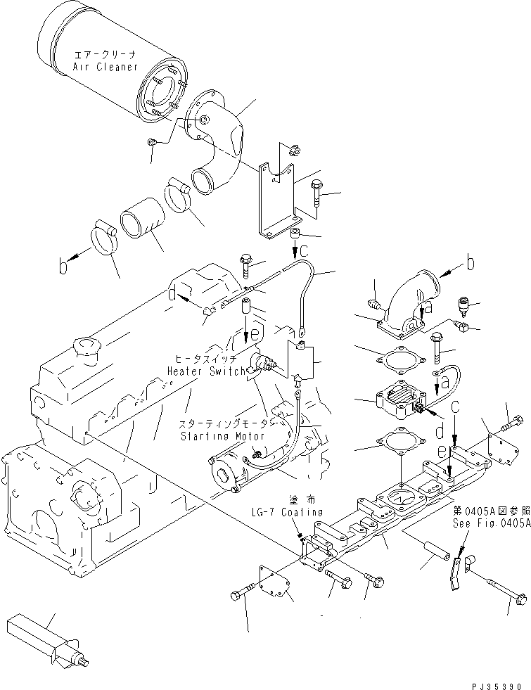 Engines Komatsu / 6D95L-1L S/N 10001-UP(6d95l-ec) / AIR INTAKE MANIFOLD AND CONNECTION(#42162-)(030080 : 0131B)
