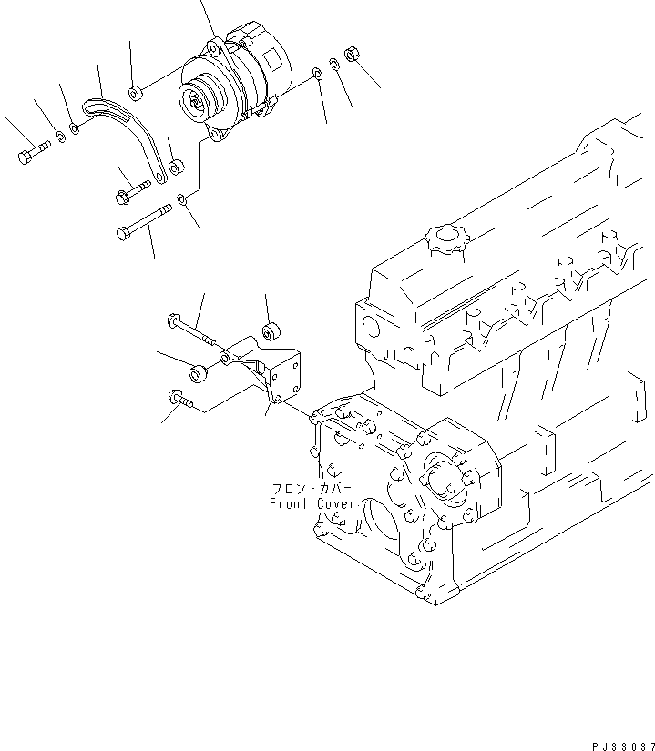 Engines Komatsu / 6D95L-1L S/N 10001-UP(6d95l-ec) / ALTERNATOR AND MOUNTING (25A) (EXCEPT JAPAN)(180010 : 0603)