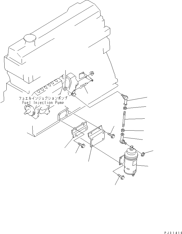 Komatsu parts book diagram for 6D95L-1U S/N 23421-UP: SOLENOID AND MOUNTING
