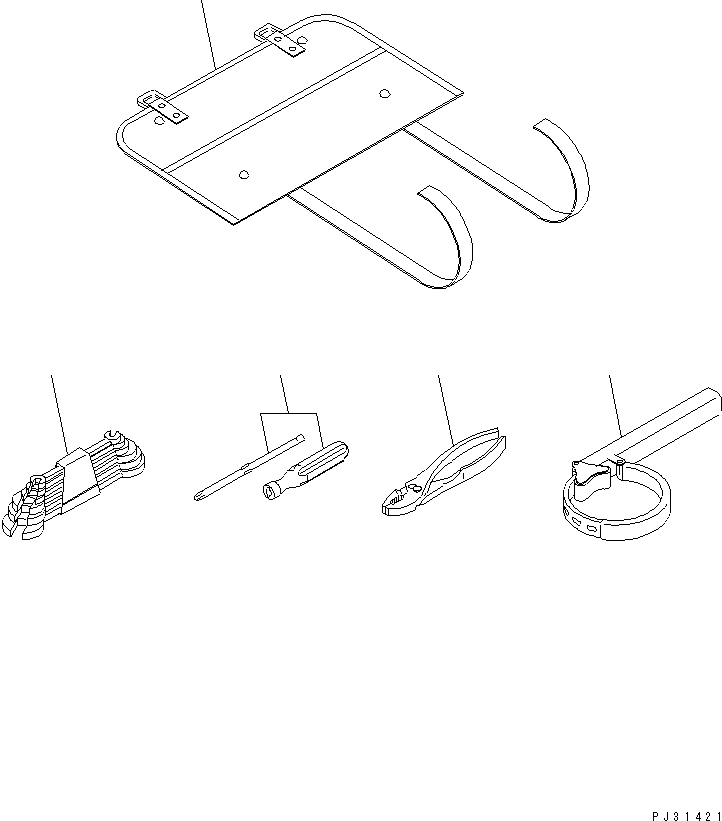 Komatsu parts book diagram for 6D95L-1U S/N 23421-UP: TOOL