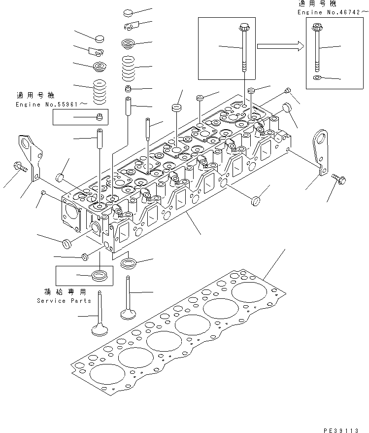 Engines Komatsu / 6D95L-1A S/N 10001-UP(6d95l-ic) / CYLINDER HEAD(030010 : 0101)