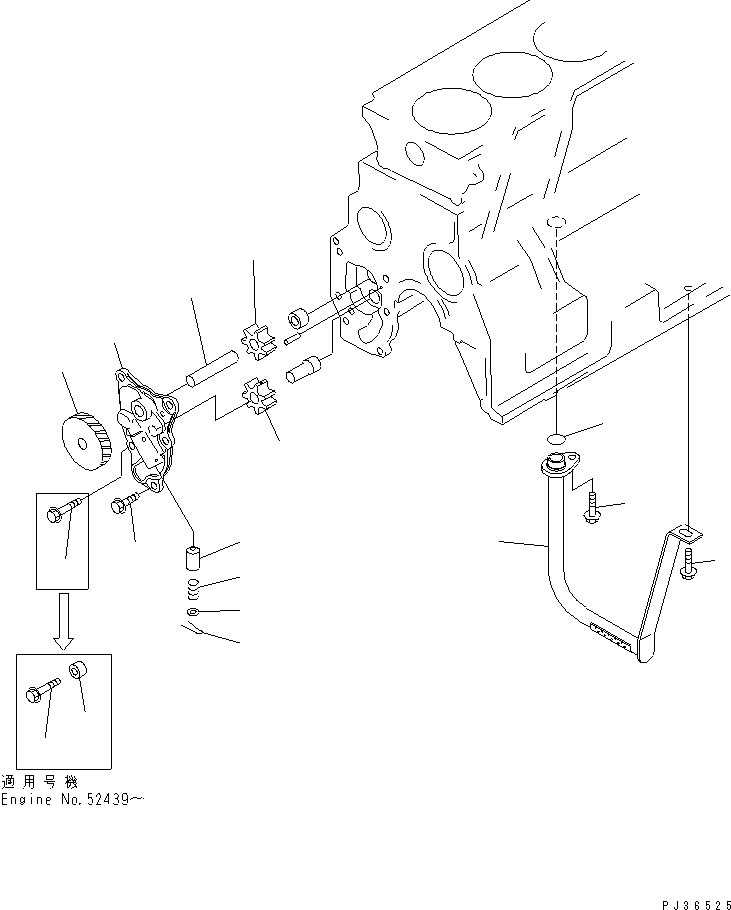 Engines Komatsu / 6D95L-1A S/N 10001-UP(6d95l-ic) / LUBRICATING OIL PUMP AND SUCTION PIPE(090010 : 0301)
