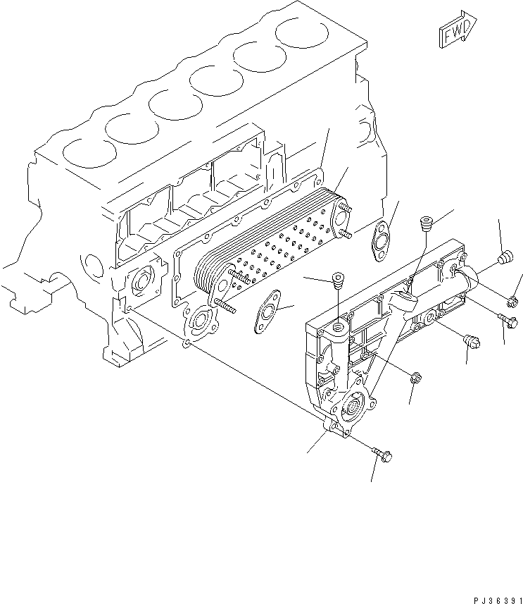 Engines Komatsu / 6D95L-1A S/N 10001-UP(6d95l-ic) / LUBRICATING OIL COOLER(#51782-)(090050 : 0331A)