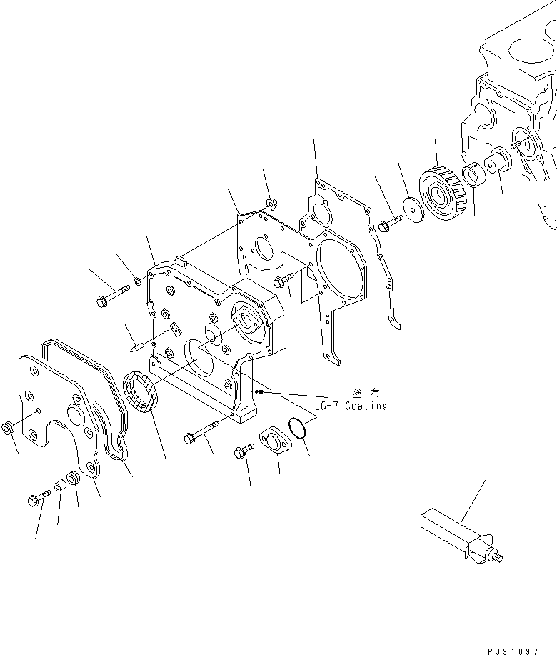 Engines Komatsu / 6D95L-1W S/N 21473-UP(6d95l-lr) / FRONT COVER AND GEAR(060020 : 0205)