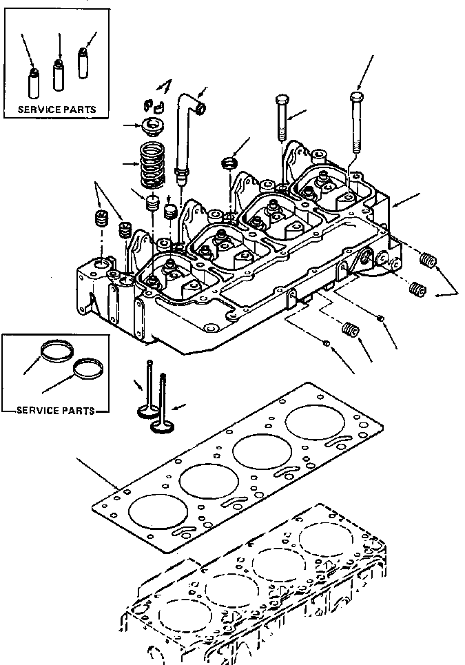Rollers DRESSTA / 712 & 714 S/N 61880-UP(712714) / CYLINDER HEAD W/ TURBOCHARGER(E1-004 : E1-004)