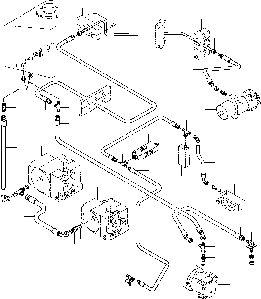 Rollers DRESSTA / 784, D784, PD784 S/N 452000-Up(784) / PROPULSION DRAIN LINES DRUM DRIVE & PAD FOOT(10-016 : 10-016)