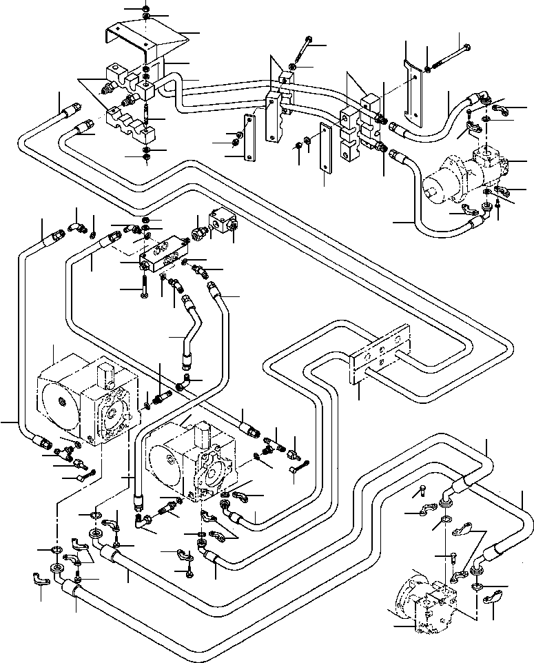 Rollers DRESSTA / 784, D784, PD784 S/N 452000-Up(784) / PROPULSION PRESSURE LINES DRUM DRIVE & PAD FOOT(10-032 : 10-032)