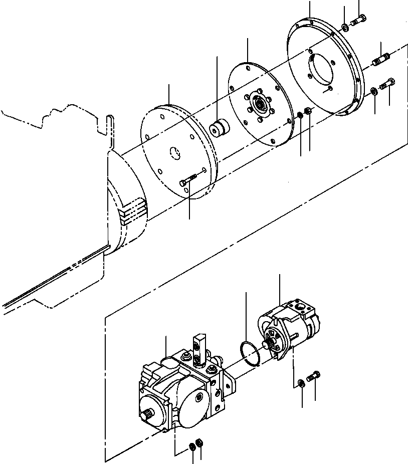 Rollers DRESSTA / 784, D784, PD784 S/N 452000-Up(784) / HYDROSTATIC PUMP MOUNTING GENERAL PURPOSE(10-040 : 10-040)
