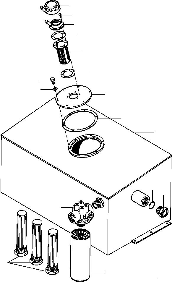 Rollers DRESSTA / 784, D784, PD784 S/N 452000-Up(784) / HYDRAULIC OIL TANK & FILTER(10-130 : 10-130)