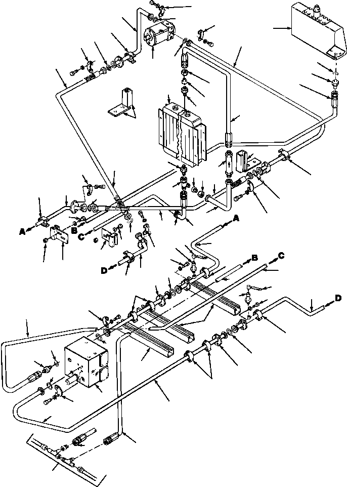 Graders DRESSTA / 830 S/N U200000-U200416(830A1) / BASIC HYDRAULICS AWD - PUMP TO HIC VALVE(10-018 : 10-018)