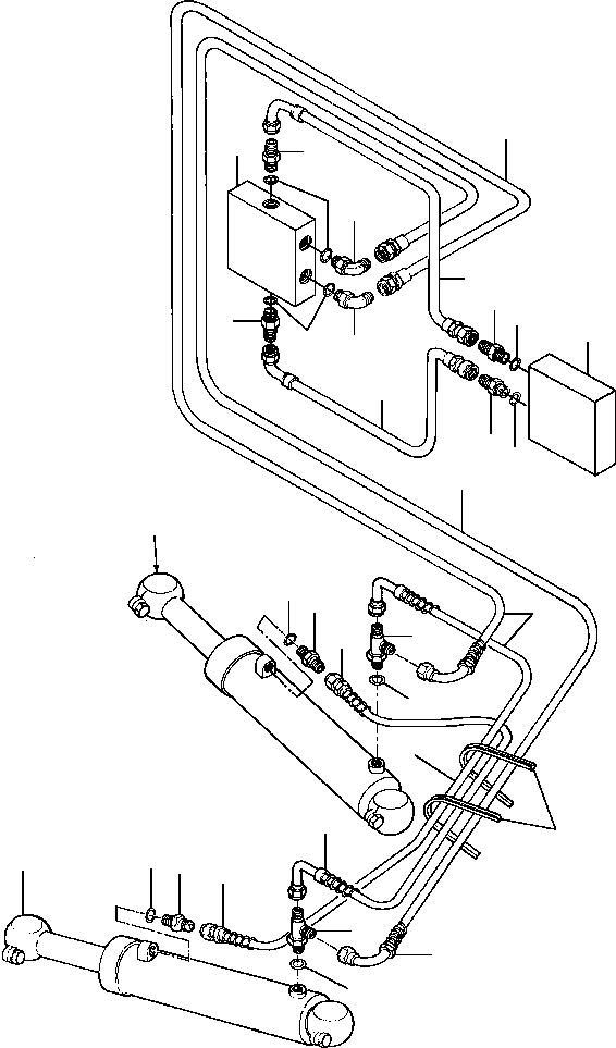 Graders DRESSTA / 830 S/N U200000-U200416(830A1) / ARTICULATION CYLINDER ACTUATOR LINES(10-028 : 10-028)