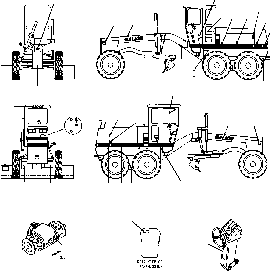 Graders DRESSTA / 850B S/N U202575-UP & 850C S/N U202727-UP(850BC) / FIG. U5100-01A0 DECALS - 850 R.H.BIAS BLADE SUSPENSION(U-002 : U5100-01A0)