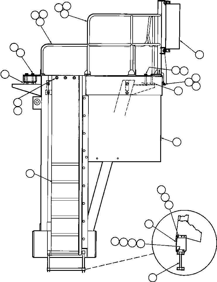 Dump Trucks Komatsu / AFE32-AA 830E S/N 31807  MT. THORLEY(AFE32-AA) / LEFT DECK, HANDRAIL & LADDER(010 : 40274)