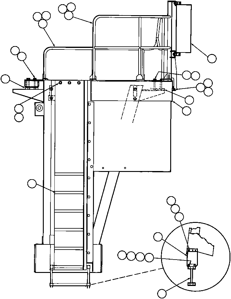 Dump Trucks Komatsu / AFE32-AC 830E                 FORDING SYNCRUDE(AFE32-AC) / LEFT DECK, HANDRAIL & LADDER - 1(008 : 40321)