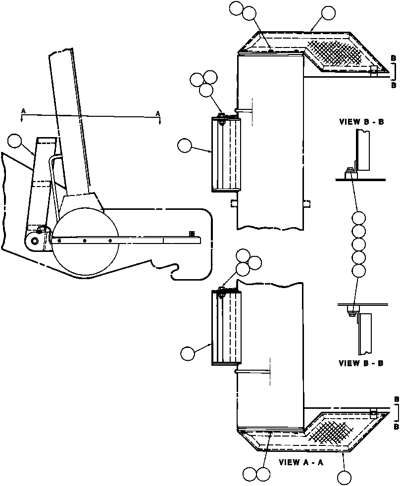 Komatsu parts book diagram for AFE32-BA 830E                 ARCH MINERAL: ACCESS LADDER & STEP INSTL
