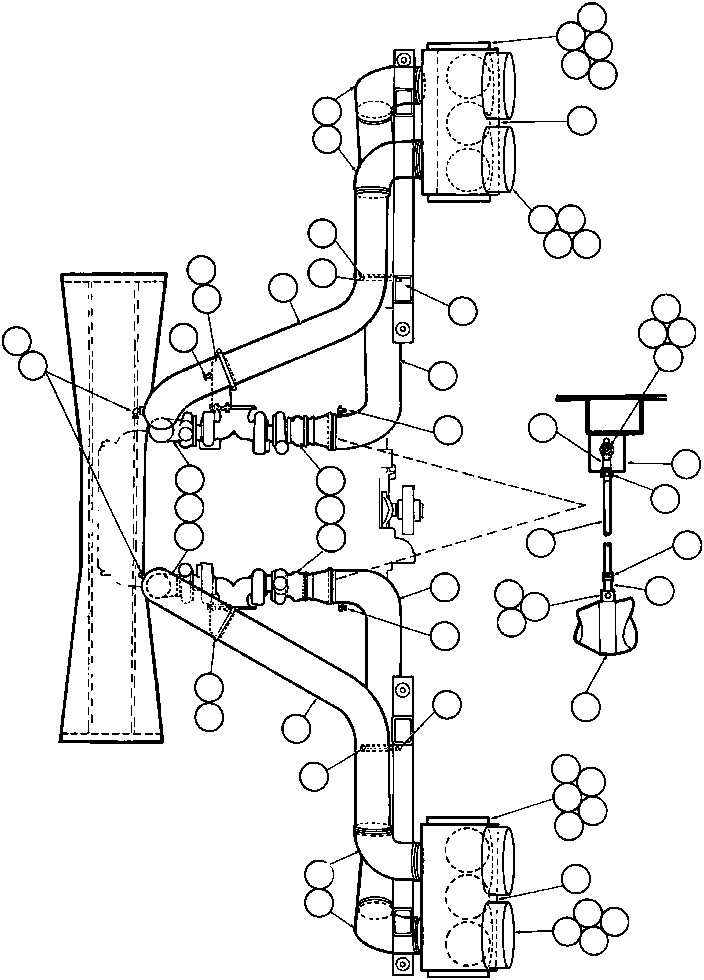 Komatsu parts book diagram for AFE32-BA 830E                 ARCH MINERAL: AIR CLEANER PIPING