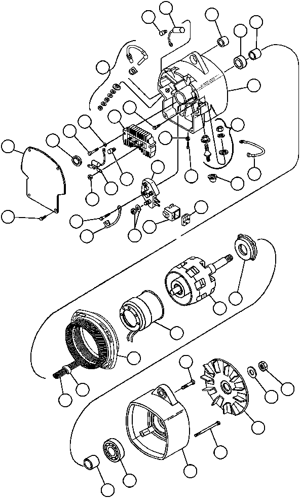 Komatsu parts book diagram for AFE32-BA 830E                 ARCH MINERAL: BATTERY CHARGING ALTERNATOR (1283871H91)