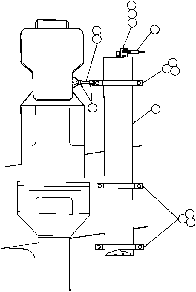 Komatsu parts book diagram for AFE32-BA 830E                 ARCH MINERAL: STEERING ACCUMULATOR INSTL