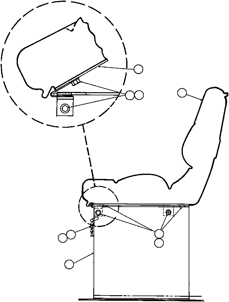Komatsu parts book diagram for AFE32-BA 830E                 ARCH MINERAL: PASSENGER SEAT INSTL