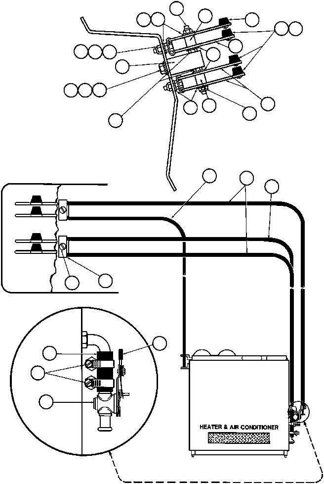 Komatsu parts book diagram for AFE32-BA 830E                 ARCH MINERAL: HEATER & AIR CONDITIONER CONTROLS
