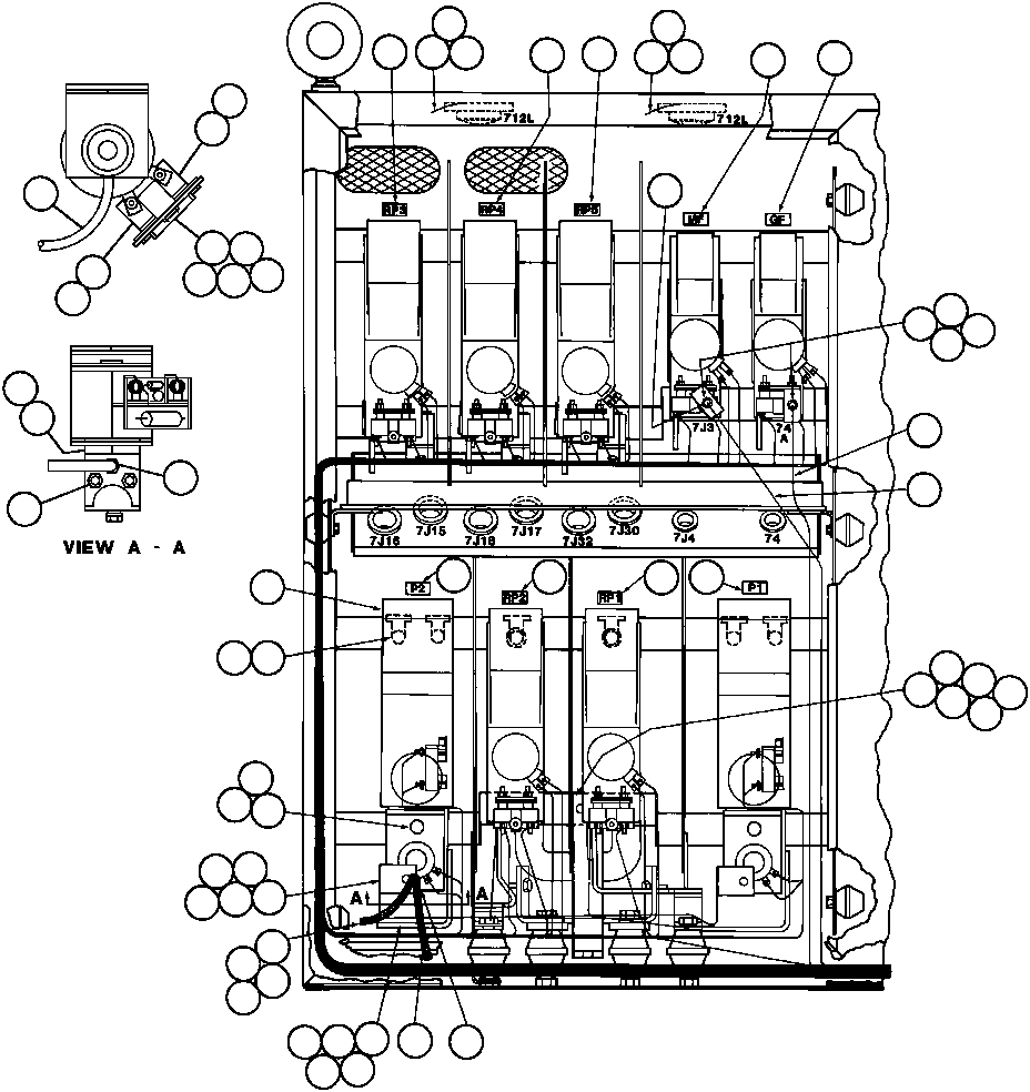 Komatsu parts book diagram for AFE32-BA 830E                 ARCH MINERAL: CONTROL CABINET WIRING - 3