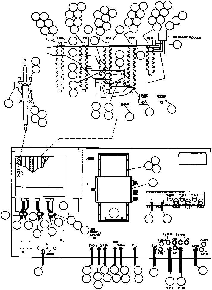 Komatsu parts book diagram for AFE32-BA 830E                 ARCH MINERAL: CONTROL CABINET WIRING - REAR