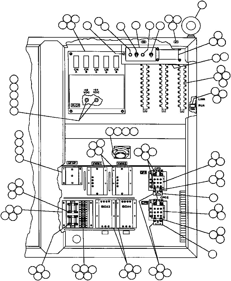 Komatsu parts book diagram for AFE32-BA 830E                 ARCH MINERAL: CONTROL CABINET ASSM - 1
