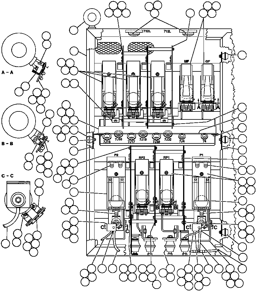Komatsu parts book diagram for AFE32-BA 830E                 ARCH MINERAL: CONTROL CABINET ASSM - 3