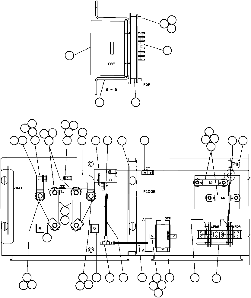 Komatsu parts book diagram for AFE32-BA 830E                 ARCH MINERAL: CONTROL CABINET ASSM - 6