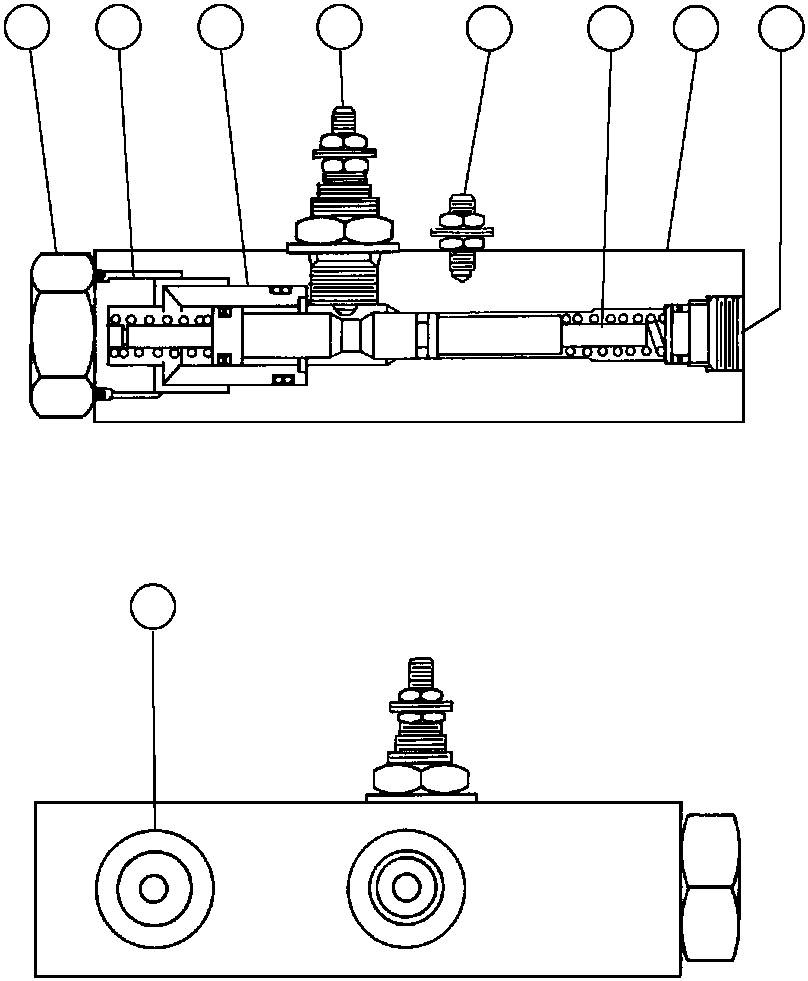 Komatsu parts book diagram for AFE32-BA 830E                 ARCH MINERAL: PRESSURE DIFFERENTIAL MANIFOLD (PB8051)
