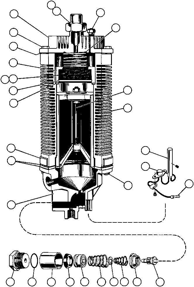 Komatsu parts book diagram for AFE32-BA 830E                 ARCH MINERAL: AIR AFTERCOOLER ASSM (TW9736)