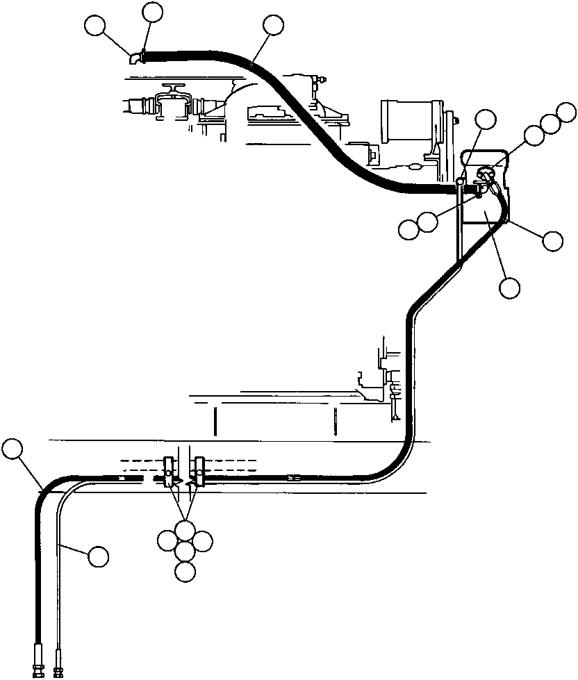 Komatsu parts book diagram for AFE32-BA 830E                 ARCH MINERAL: AIR COMPRESSOR PIPING