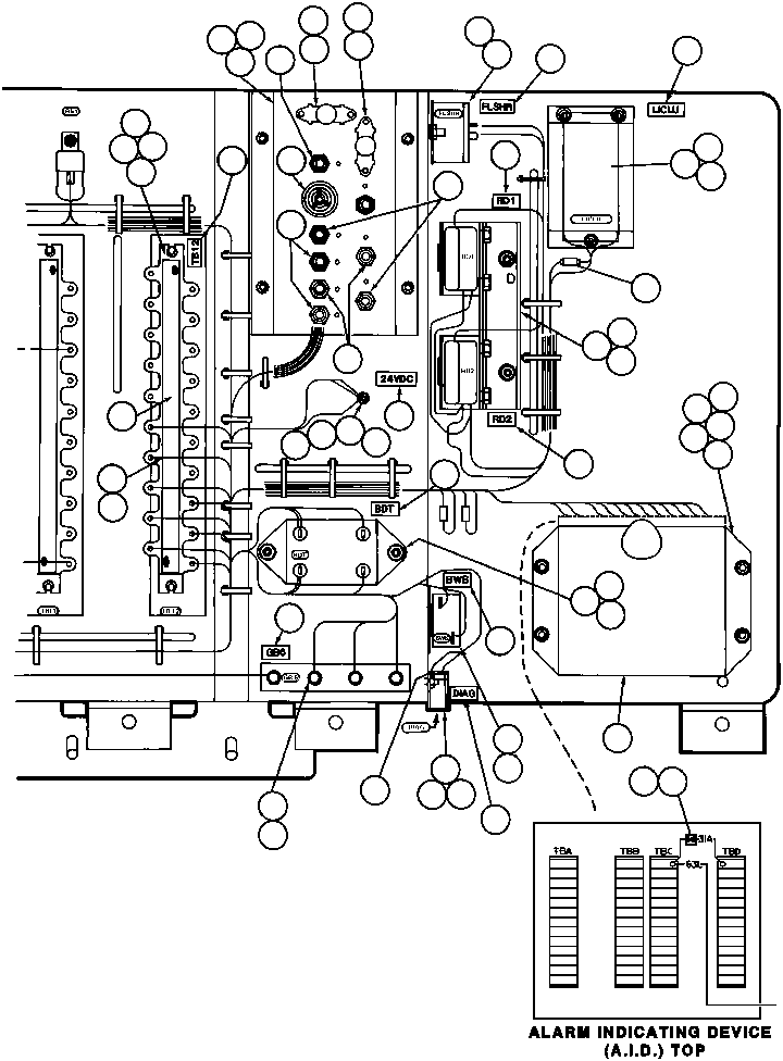 Komatsu parts book diagram for AFE32-BA 830E                 ARCH MINERAL: ELECTRICAL COMPARTMENT - 24 VOLT - 1