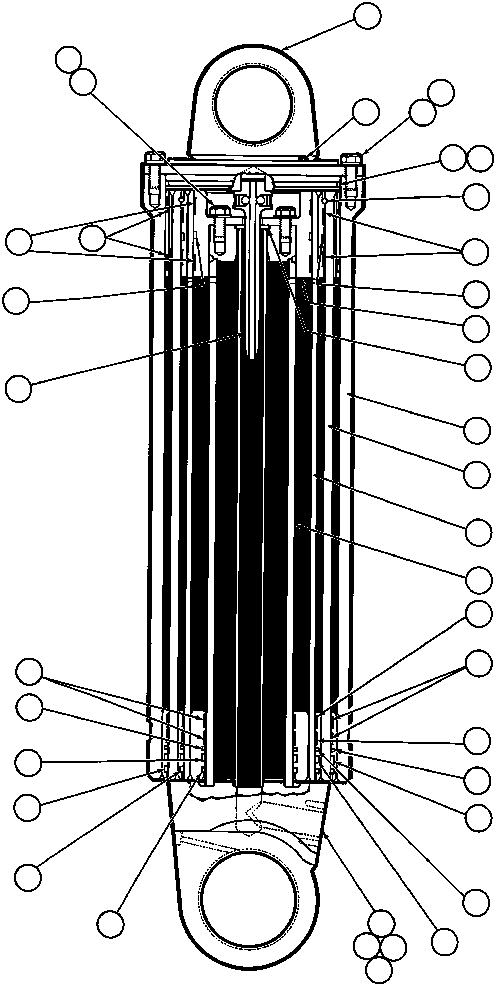 Komatsu parts book diagram for AFE32-BA 830E                 ARCH MINERAL: HOIST CYLINDER ASSM (TY5936)