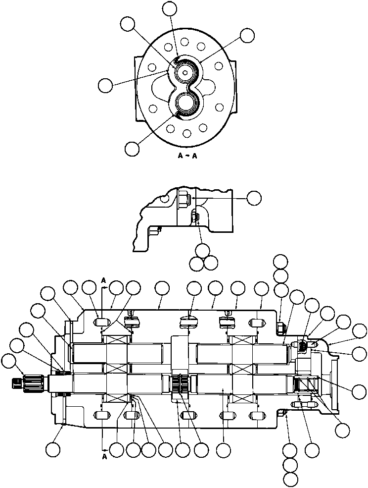 Komatsu parts book diagram for AFE32-BA 830E                 ARCH MINERAL: HOIST PUMP ASSM (PB7943)
