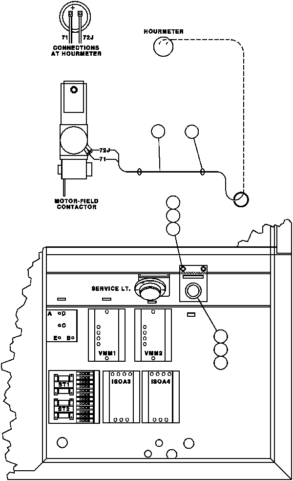 Komatsu parts book diagram for AFE32-BA 830E                 ARCH MINERAL: WHEEL HOUR METER INSTALLATION